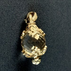 Judith Ripka Diamond globe spinning pendant